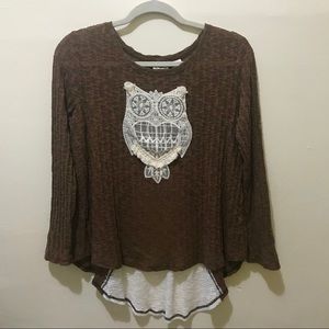 CATO Owl 🦉 Brown/ Beige Asymmetric top